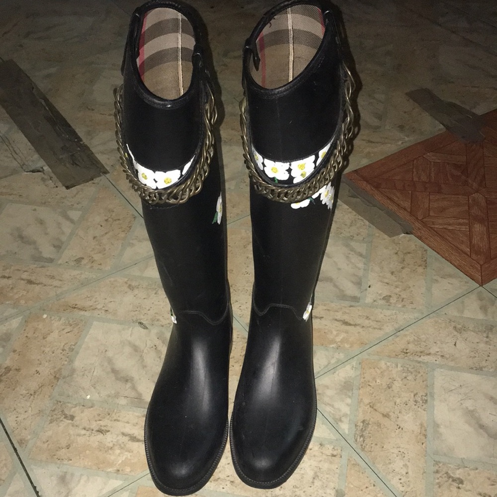 Custom paint Burberry Rainboots